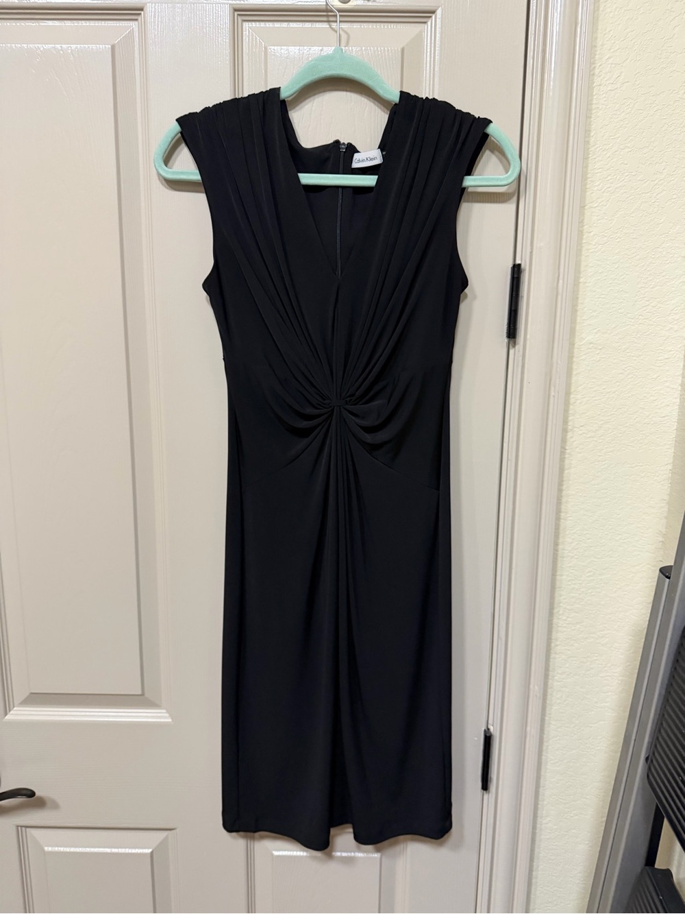 Calvin Klein classic Black Sleeveless Twist-Front Dress